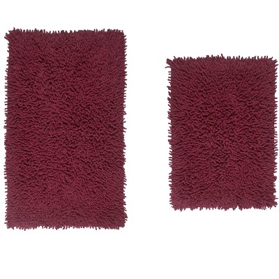 Fantasia Bath Rug Collection Cotton Shaggy Pattern Tufted Set of 2 Bath Rug Set - Home Weavers