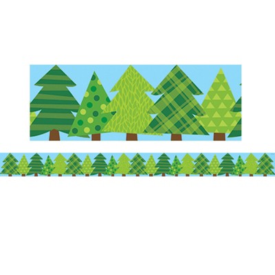 Creative Teaching Press Woodland Friends Patterned Pine Trees EZ Border, 48 Feet (Pack of 6)