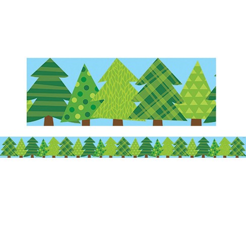 Creative Teaching Press Woodland Friends Patterned Pine Trees EZ Border, 48 Feet (Pack of 6) - image 1 of 1