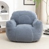 Lyngins Large Faux Fur Bean Bag Chair, Ergonomic Lazy Chair with Memory Foam, No-Assembly Fluffy Accent Chair, Single Sofa Chair for Adults - 2 of 4