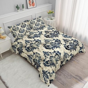Luupatchy Elegant Floral Comforter Bedding Set With 1 Quilt 2 Pillowcases, For Women Girls Adults Bedroom,Queen - 1 of 4