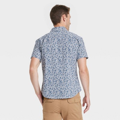 Мужские рубашки Goodfellow & Co Men's Short Sleeve Poplin Button-Down Shirt - Goodfellow & Co™ True White S: Slim Fit, Cotton-Spandex Blend, Front Pocket — фото 2