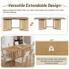 9-Piece Extendable Dining Set with Solid Wood Table & 8 Upholstered Chairs, Adjustable Length 59.9"–83.9", Slatted Leg Design-Cuddlewood - 3 of 4