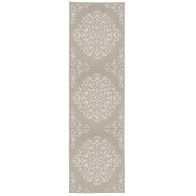 Oriental Weavers Portofino 6649W Taupe/ Ivory Indoor/Outdoor Area Rug - 1'10" x 7'3"