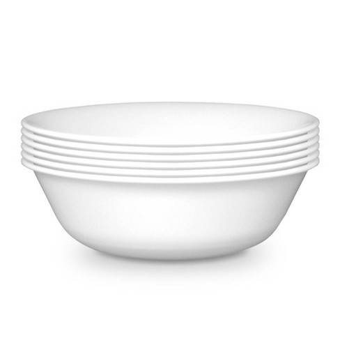 Corelle 6pk Livingware Super Soup Cereal 18oz Bowl Winter Frost White Vitrelle Round Dishwasher Safe 7 Diameter