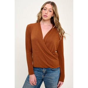 WEST K Women's Tessa Long Sleeve Surplice Knit Top - 1 of 4