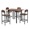 YOOCOZZ Farmhouse 5-Piece Counter Height Dining Set with Drop Leaf Table - 3 of 4