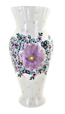 Blue Rose Polish Pottery 231 Vena Tall Vase