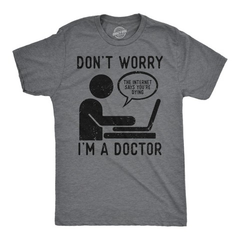 Мужские футболки Crazy Dog T-Shirts, Inc. Mens Funny T Shirts Dont Worry Im A Doctor Sarcastic Graphic Tee for Men - Crazy Dog Men's T Shirt With Sarcastic Sayings Dark Grey M