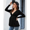 Women's Maternity Tunic Long Sleeve V-Neck Blouse - 4 of 4