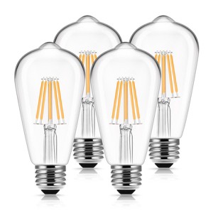 YANSUN 60-Watt Equivalent ST58 E26 Edison LED Light Bulb, 2700K Warm White Vintage Bulbs for Pendant Light (4-Pack) - 1 of 1