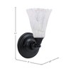 Toltec Lighting Any 1 - Light Sconce in  Matte Black with 5.5" Fluted Italian Ice Shade - 2 of 2