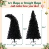 SEVOBAL 6ft Gothic Christmas Tree Whimsical Tilted Xmas Tree Lush Full Artificial Holiday Deco Indoor Sturdy Dark Style, Black, 27.99"*29.5"*108" - 3 of 4