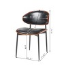 Dining Chairs Set of 2, PU Leather Upholstered Accent Chairs with Metal Tapered Legs,Bentwood Armless Dining Room Chairs-Cuddlewood - 4 of 4