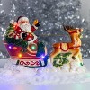 Transpac Dolomite Santa with Sleigh Music LED Figurine Multicolored Ceramic Christmas Tabletop Battery Operated Indoor Decor - 2 of 2