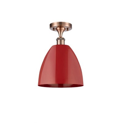 Plymouth Dome - 1 Light Semi-Flush Mount In Industrial Style-12.88 Inches Tall and 9 Inches Wide