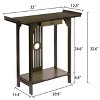 Rustic Bamboo Console Table w/ Drawer and 2 Open Shelves - 2 of 4