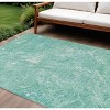 Teal Blue Aqua And Green Abstract Washable Indoor Outdoor Area Rug - 2 of 4