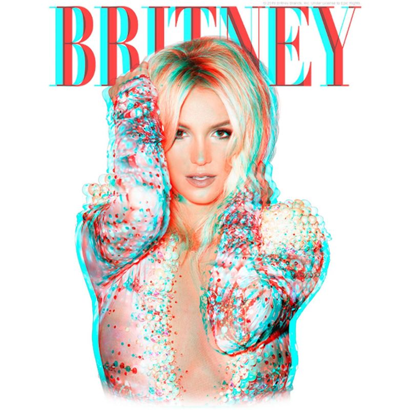Juniors Womens Britney Spears Pop Star Glitch T-Shirt, 2 of 5