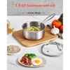 VEVOR 1.5 QT Saucepan, Stainless Steel Saucepan with Glass Lid, Multipurpose Nonstick Stainless Steel Small Cooking Sauce Pot, Silver - 3 of 4