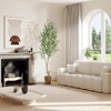 Tall Faux Olive Tree，Tall Faux Olive Tree with White Planter and Green Fake Moss for Home Office Living Room Bedroom Stairs Foyer Decor - 2 of 4