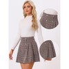 INSPIRE CHIC Women's Plaid Tweed Elegant High Waist A-Line Button Front Mini Skirt - 2 of 4