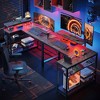 Bestier 42" Reversible L-Shaped Gaming Desk with Power Outlets LED Lights and Monitor Stand &Storage Shelves & Hooks for Bedrooms & Home Offices - 2 of 4