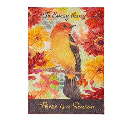 Evergreen Changing Seasons Bird Burlap Garden Flag 12 x 18 Inches Indoor Outdoor Decor