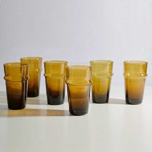 11oz Moroccan Beldi Handblown Drinking Glass Amber - Verve Culture - image 1 of 3