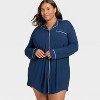 Women's Cloud Knit Modal Notch Collar Long Sleeve Nightgown - Auden™ - 3 of 3