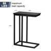 SUGIFT C-Shape End Table Wood and Metal Side Table - 3 of 4
