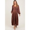 Pinkblush Brown Lace Detail Button Down Maternity Maxi Dress - 2 of 4