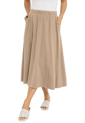 Jessica London Women's Plus Size Soft Ease Midi Skirt