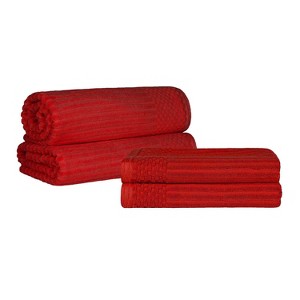 Modern Ribbed Cotton  Assorted Towel Set by Blue Nile Mills - 1 of 4