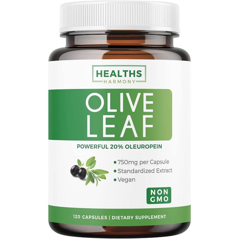 Olive Leaf Extract Capsules, Cardiovascular and Immune Health, Health's Harmony, 60ct or 120ct, 1 of 6