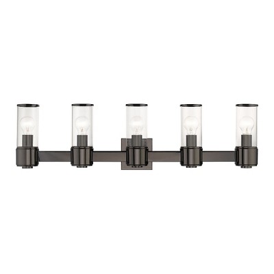 Livex Lighting Quincy 5 - Light Vanity in  Black Chrome