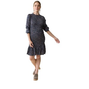 Ingrid + Isabel Maternity Smocked Occasion Short Dress - 1 of 4