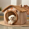 Fabric Portable Dog House, Brown ¨C 18.11" H x 20.86" W x 16.92" D, Indoor/Travel Pet Shelter in XS/Small/Medium Sizes - 4 of 4