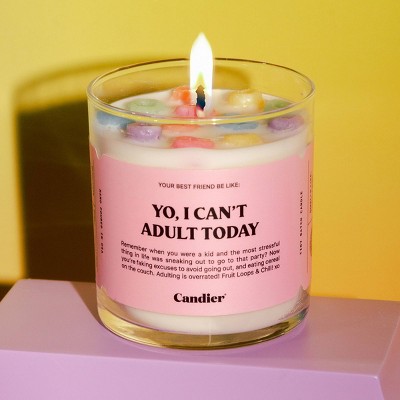 Pink Scented Soy Wax Candle with Cereal Design