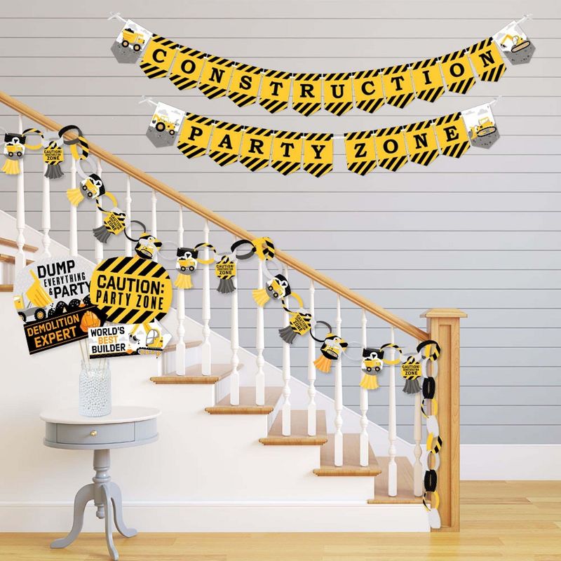 Big Dot of Happiness Dig It - Construction Party Zone - Banner and Photo Booth Decor - Baby Shower or Birthday Party Supplies Kit - Doterrific Bundle, 3 of 7