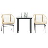 vidaXL 5 Piece Patio Dining Set Poly Rattan Glass - Brown and Cream White 31.5" x 31.5" x 29.1" 2 Items - 2 of 4