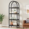 Tribesigns 71" Tall 4-Tier Industrial Open Arched Bookshelf, Farmhouse Bookcase Storage Shelves with Metal Frame, Black - 2 of 4
