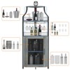Corner Wine Cabinet  & Detachable Rack, 5-Tier Industrial Bar with Barn Door, Glass Holder, Farmhouse Buffet Cabinet for Home Bar-Grey - 3 of 4