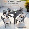 TiramisuBest 7-Piece Outdoor Patio Set - Aluminum Frame, 4 Chairs, 2 Swivel Rockers, Cushions, Rectangular Table w/Umbrella Hole (Bourbon Brown) - 4 of 4