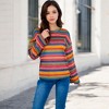 Anna-Kaci Women's Multi-Color Striped Knit Sweater with Long Sleeves and Crew Neck - Small, Many Colors - 4 of 4