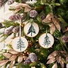 Ceramic Pine Tree Disc Ornament (Set of 12) - 2 of 4