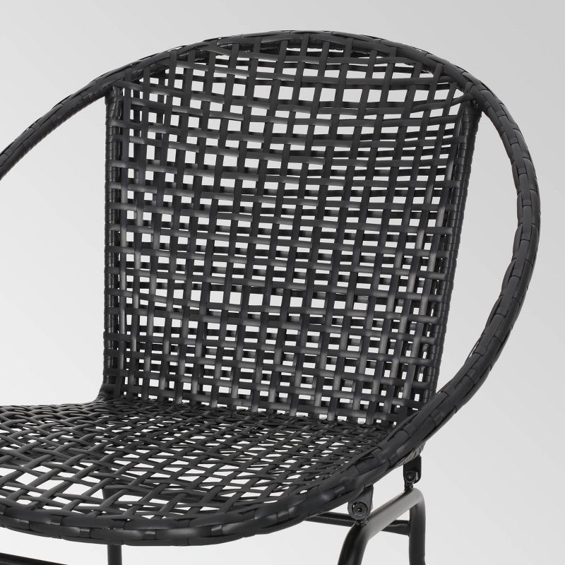 Java 3pc Faux Rattan Chat Set - Black - Christopher Knight Home, 4 of 8