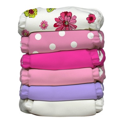 Charlie Banana Reusable All-in-One Girly Diaper - 6pk