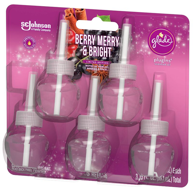 Glade PlugIns Scented Oil Refill Berry Merry &#38; Bright - 3.35 fl oz/5ct, 3 of 5