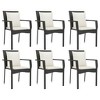 vidaXL Patio Dining Set Outdoor Conversation Set with Cushions Poly Rattan - Black 59.1" Table Length 6 Pieces - 4 of 4